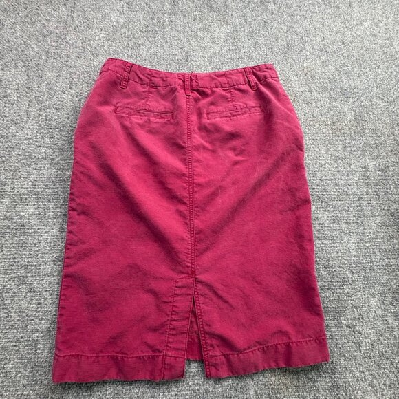 Lauren Ralph Lauren Skirt Womens 8 Burgundy Pockets Pencil Back Slit Academia - Picture 8 of 12
